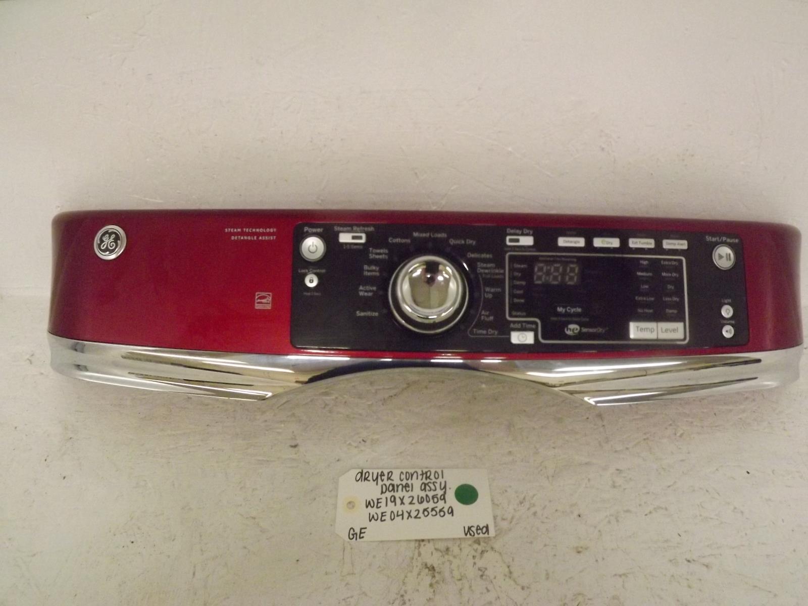GE Dryer WE19X26059 Control Panel Assembly Used GE Dryer WE19X26059 Control Panel Assembly Used